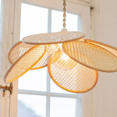 Lámparas de rattan y mimbre diseño colgante en forma de pétalos