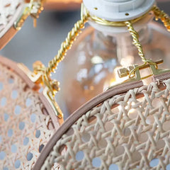Lámparas de rattan y mimbre diseño colgante en forma de pétalos