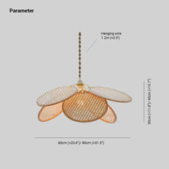 Lámparas de rattan y mimbre diseño colgante en forma de pétalos