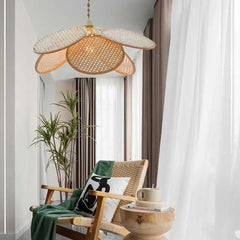 Lámparas de rattan y mimbre diseño colgante en forma de pétalos