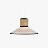 Lamparas led techo colgantes diseño de mimbre cónica