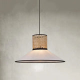 Lamparas led techo colgantes diseño de mimbre cónica