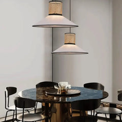 Lamparas led techo colgantes diseño de mimbre cónica