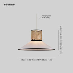 Lamparas led techo colgantes diseño de mimbre cónica