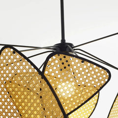 Lámpara colgante de rattan Sputnik LED Japandi para comedor
