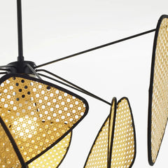 Lámpara colgante de rattan Sputnik LED Japandi para comedor