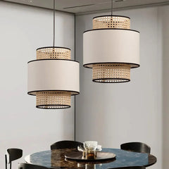 Luces cocina led diseño creativo de mimbre estilo madera natural