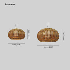 Lámpara colgante de mimbre en forma de jaula para jardín exterior