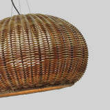 Lámpara colgante de mimbre en forma de jaula para jardín exterior