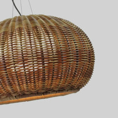Lámpara colgante de mimbre en forma de jaula para jardín exterior