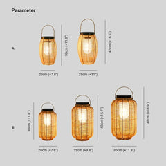 Lámpara de Pie Solar para Exterior Impermeable de Ratán