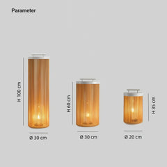 Lámpara solar de pie exterior LED IP65 portátil cilíndrica trenzada