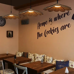 Lámparas colgantes de techo diseño floral de madera para comedor