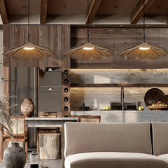 Lámparas colgantes de techo diseño floral de madera para comedor