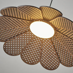 Lámparas colgantes de techo diseño floral de madera para comedor