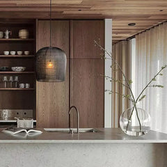 lámparas de mimbre o rattan estilo retro diseño de linterna