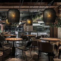 lámparas de mimbre o rattan estilo retro diseño de linterna