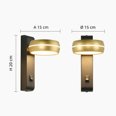 Aplique de pared de diseño moderno LED giratorio para mesita de noche