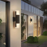 Aplique de pared exterior moderno negro LED con sensor de movimiento IP65