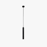 Lámpara colgante cilíndrica minimalista negra LED para mesita de noche