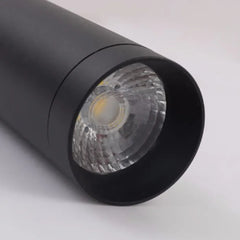 Lámpara colgante cilíndrica minimalista negra LED para mesita de noche