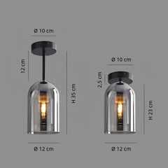 Lámpara de techo para pasillo moderna de diseño en vidrio LED