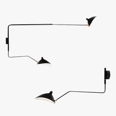 Aplique de Pared Lectura Moderno Ajustable Negro Dormitorio