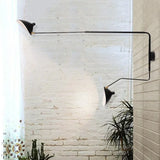 Aplique de Pared Lectura Moderno Ajustable Negro Dormitorio