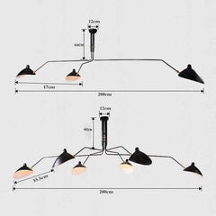 Lamparas de techo industriales led diseño minimalista de brazo largo