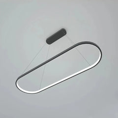 Lámpara colgante ovalada minimalista LED regulable en altura para isla de cocina