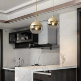 Lámpara colgante de vidrio degradado tipo globo LED para comedor