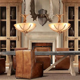 Lámpara colgante decorativa de cuernos de ciervo para comedor de estilo vintage