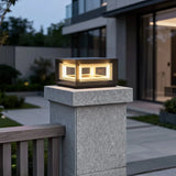 Sobremuro exterior cuadrado solar con LED moderno para jardín