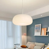 Lampara techo colgante blanca diseño redondo estilo crema