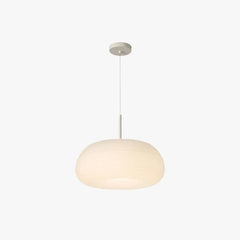Lampara techo colgante blanca diseño redondo estilo crema