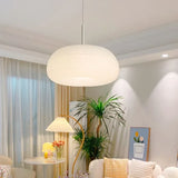 Lampara techo colgante blanca diseño redondo estilo crema