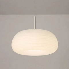 Lampara techo colgante blanca diseño redondo estilo crema
