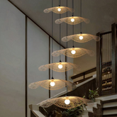 Lampara Colgante Bambu Artesanal para Escalera