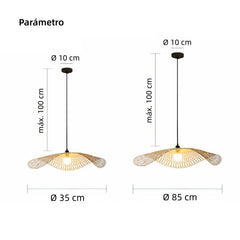Lampara Colgante Bambu Artesanal para Escalera
