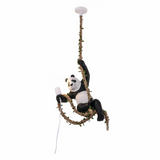 Lámpara Colgante de Panda en una Cuerda LED con Altura Regulable