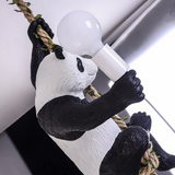 Lámpara Colgante de Panda en una Cuerda LED con Altura Regulable