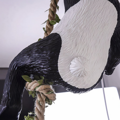 Lámpara Colgante de Panda en una Cuerda LED con Altura Regulable