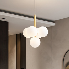 Lámpara colgante racimo blanca de vidrio moderna con luz suave para asillo