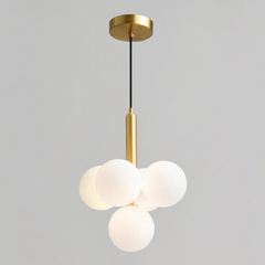 Lámpara colgante racimo blanca de vidrio moderna con luz suave para asillo