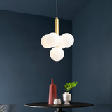 Lámpara colgante racimo blanca de vidrio moderna con luz suave para asillo