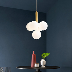 Lámpara colgante racimo blanca de vidrio moderna con luz suave para asillo
