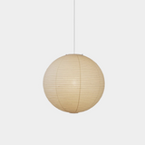 Lámpara colgante de papel LED estilo Japandi bola beige para salón