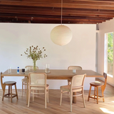 Lámpara colgante de papel LED estilo Japandi bola beige para salón