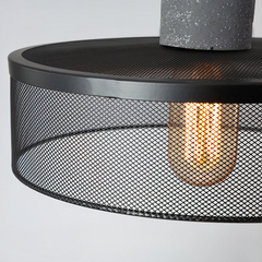 Lámpara Colgante Metal Negro LED Malla Regulable en Altura para Comedor
