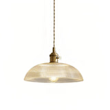 Lámpara colgante vintage de vidrio y latón con altura regulable para comedor
